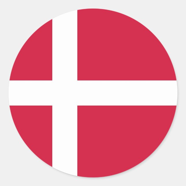 Sticker with Flag of Denmark (Front)