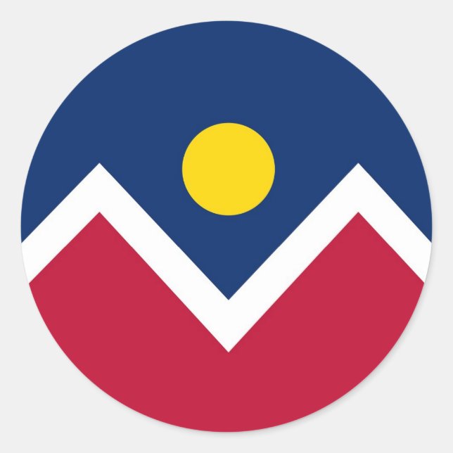 Sticker with Flag of Denver, Colorado (Front)