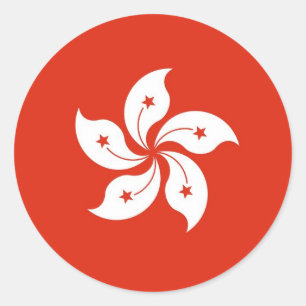 Sticker with Flag of Hong Kong, China