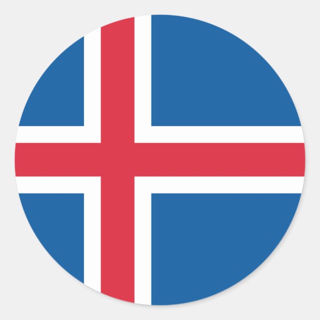 Sticker with Flag of Iceland (Front)