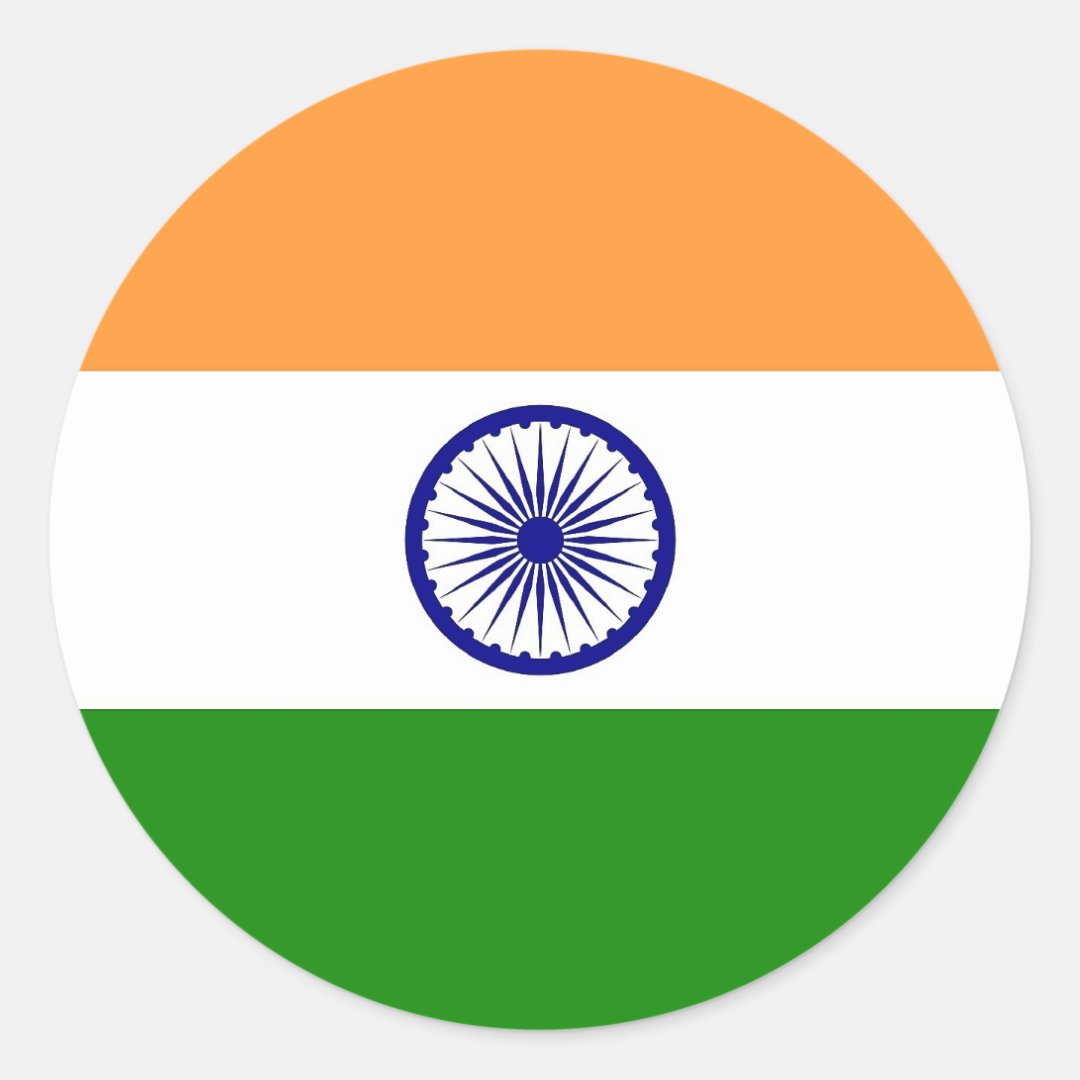 Sticker with Flag of India | Zazzle