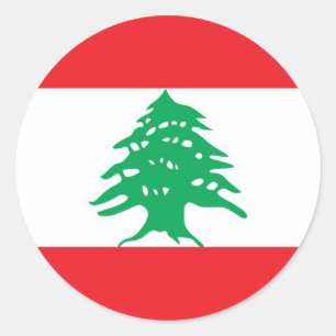 Sticker with Flag of Lebanon