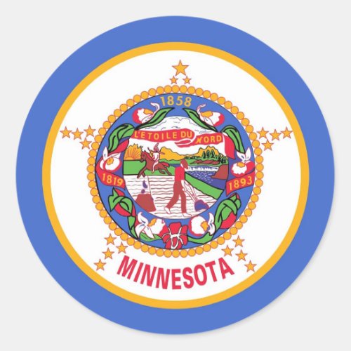 Sticker with Flag of Minnesota