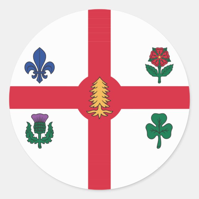 Sticker with Flag of Montreal, Canada (Front)