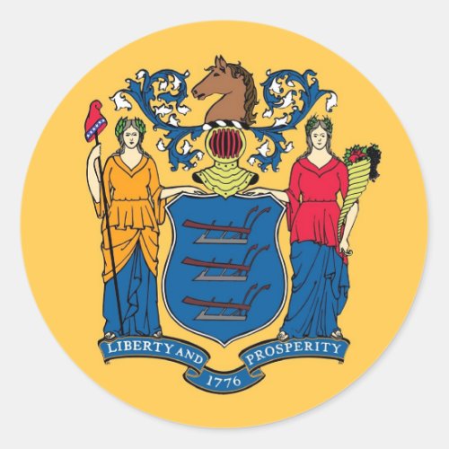 Sticker with Flag of New Jersey