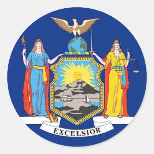 Sticker with Flag of New York