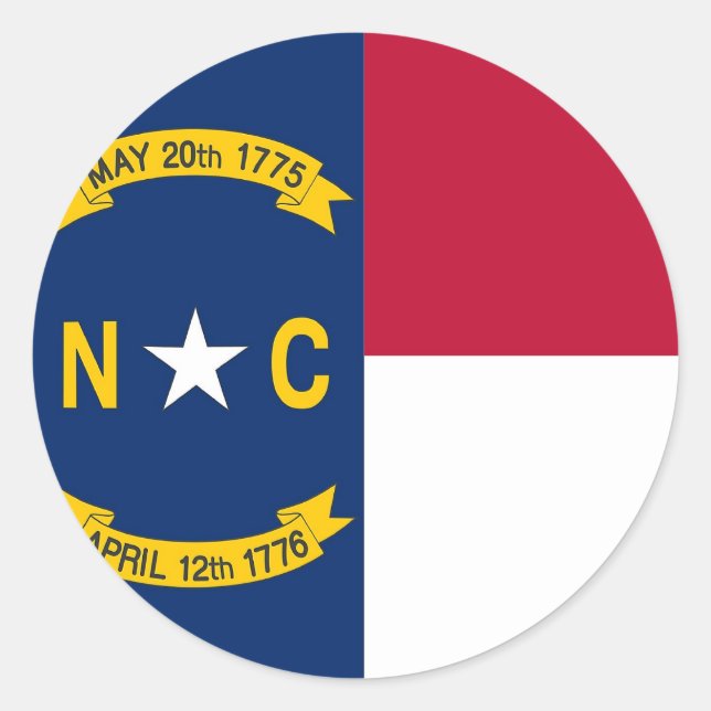 Sticker with Flag of North Carolina (Front)
