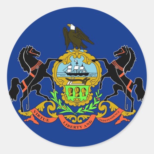 Sticker with Flag of Pennsylvania