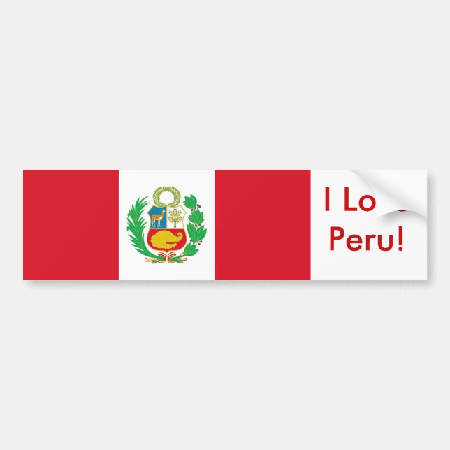 Sticker with Flag of Peru (Front)
