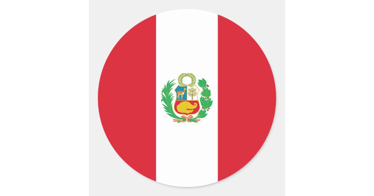 Sticker with Flag of Peru Zazzle