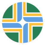 Sticker with Flag of Portland, Oregon State, USA