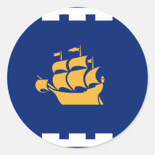 Sticker with Flag of Quebec City, Canada