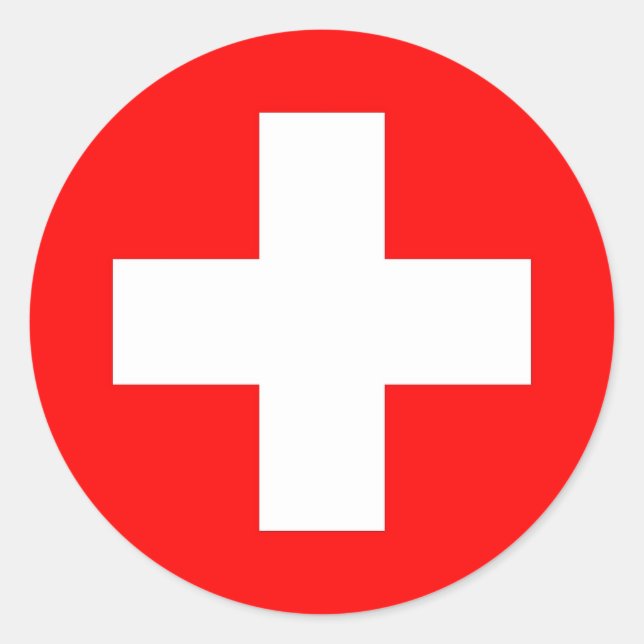 Sticker with Flag of Switzerland (Front)