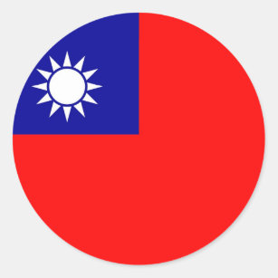 Sticker with Flag of Taiwan