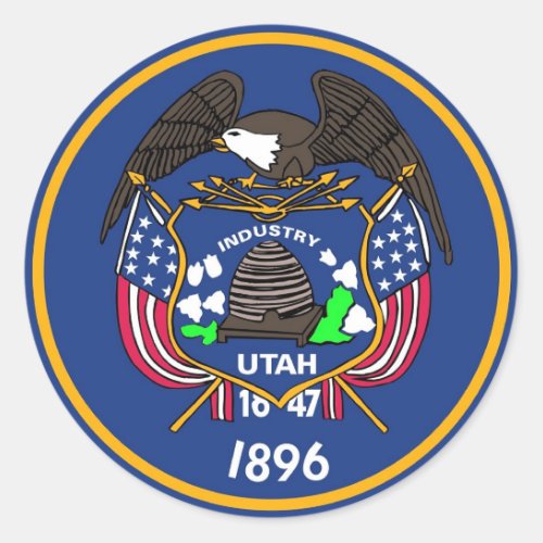 Sticker with Flag of Utah