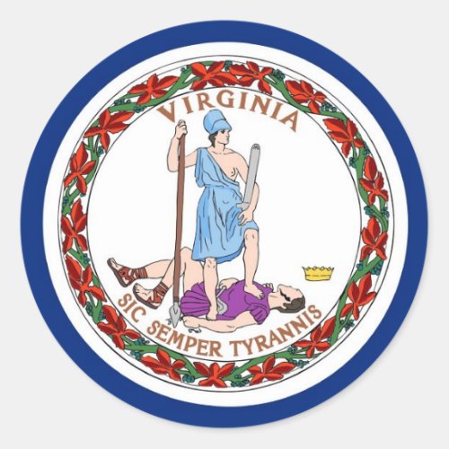 Sticker with Flag of Virginia