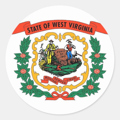 Sticker with Flag of West Virginia