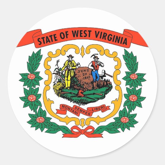 Sticker with Flag of West Virginia | Zazzle.com