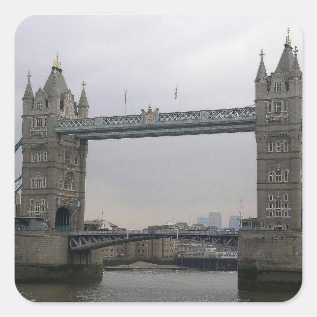 Sticker  with Tower Bridge over the Thames River (Front)