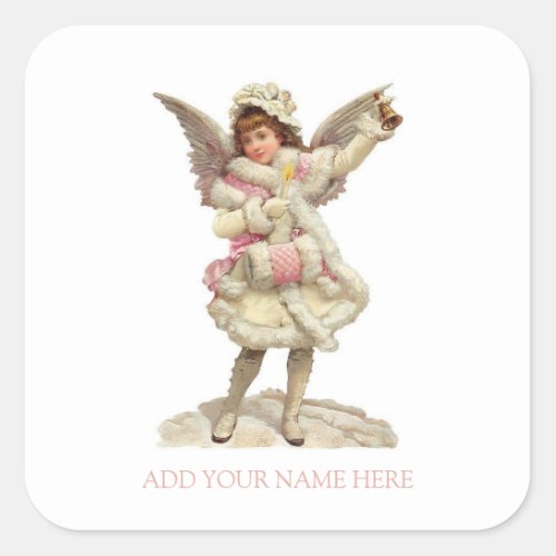 STICKER WITH VINTAGE CHRISTMAS ANGELS