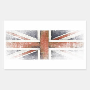 Sticker with Vintage Great Britain Flag