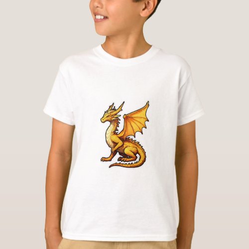 Sticker young dragon full body yellow and orang T_Shirt