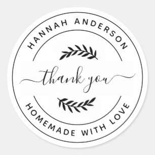 StickerCreate Your Own Homemade with Love Thank Yo Classic Round Sticker