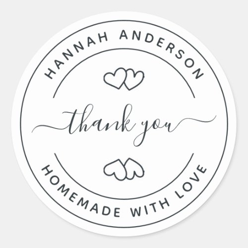 StickerCreate Your Own Homemade with Love Thank Yo Classic Round Sticker