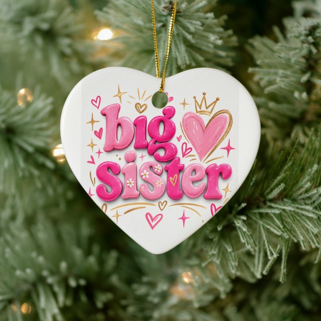 StickerCute Big Sister Sticker – Adorable Gift for Ceramic Ornament (Tree)