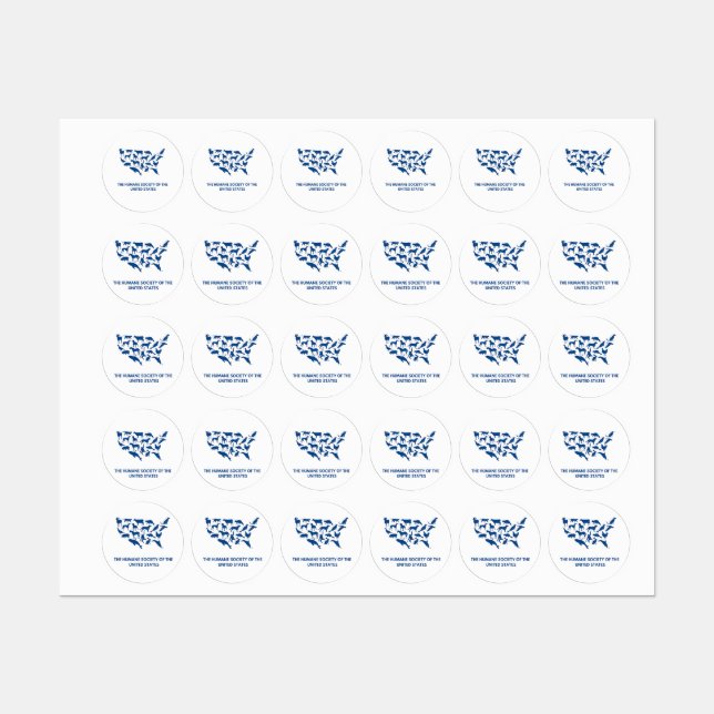 STICKERES HUMANE SOCIETY OF THE UNITED STATES LABELS (Sheet)