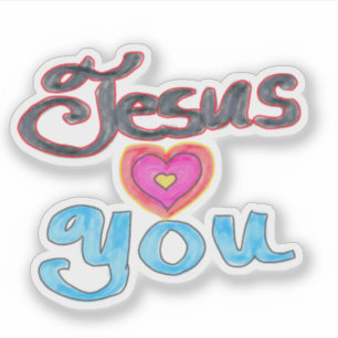 StickerJesus Loves You Christian Quote Sticker