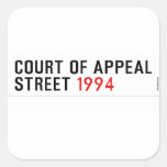 COURT OF APPEAL STREET  Stickers