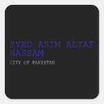 SYED ASIM ALTAF HASSAM  Stickers