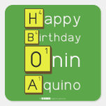 Happy
 Birthday
 Onin
 Aquino  Stickers