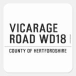 VICARAGE ROAD  Stickers