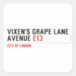 Vixen's Grape Lane  Avenue  Stickers