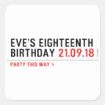 Eve’s Eighteenth  Birthday  Stickers