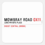 Mowbray Road  Stickers