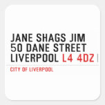 JANE SHAGS JIM 50 DANE STREET LIVERPOOL  Stickers