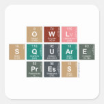 Owl
 Square
 Press  Stickers