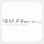 DoNNA M JONES  She DiD It Street  Stickers