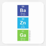 Ba
 Zn
 Ga  Stickers
