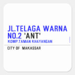 jl.telaga warna no.2  Stickers