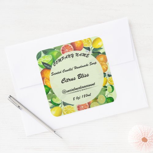 Stickers 10 gift candle soap label editable card 