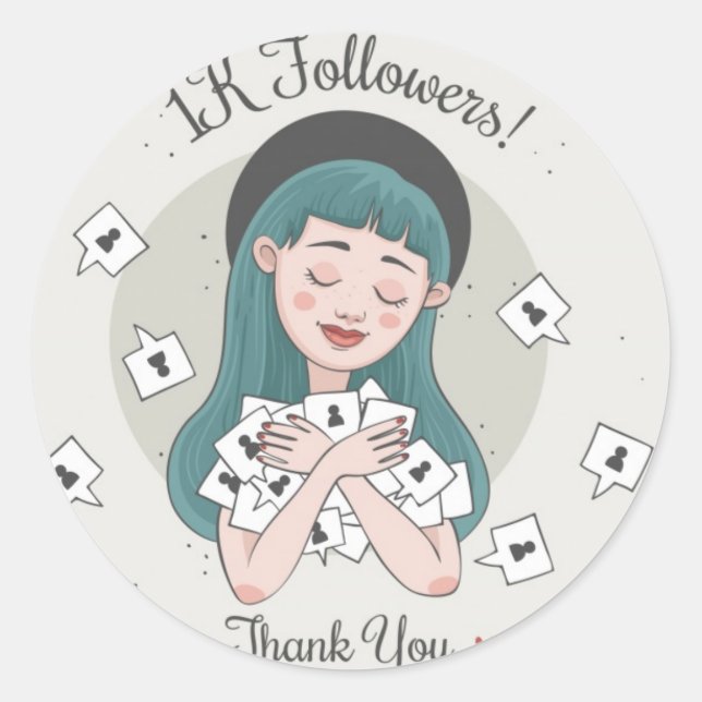 stickers 1k followers thank you (Front)