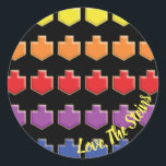 Stickers "3D Dreidels" Happy Chanukah<br><div class="desc">Hanukkah/Holiday stickers, personalize. Happy Chanukah "3D Dreidels." Choose from 1 1/2" and 3" stickers. Personalize by deleting and replacing text with your own message. Choose your favorite font size, style, and color. Background color can be changed by selecting a different color from color swatches. Thanks for stopping and shopping by!...</div>