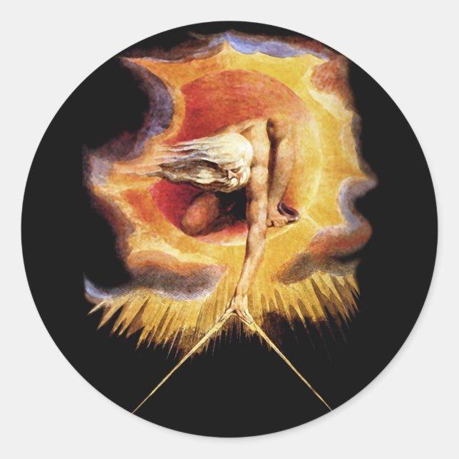 Stickers: Ancient of Days - William Blake Classic Round Sticker (Front)