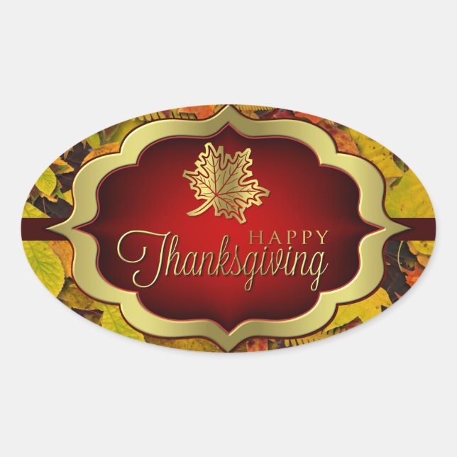 Stickers - Autumnal Happy Thanksgiving (Front)