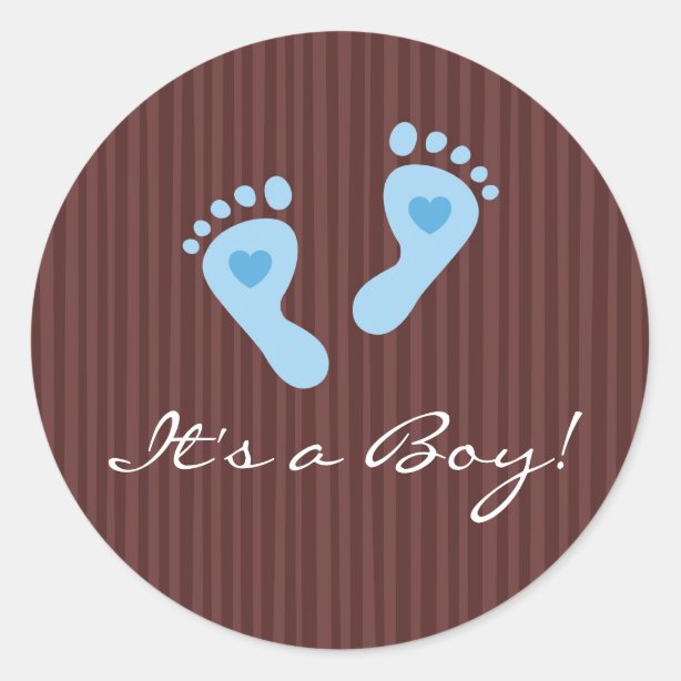 Baby Boy Footprints Stickers | Zazzle