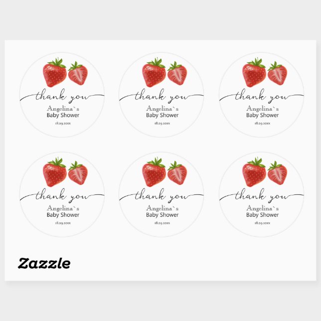 Stickers Baby shower Sweet Strawberries (Sheet)